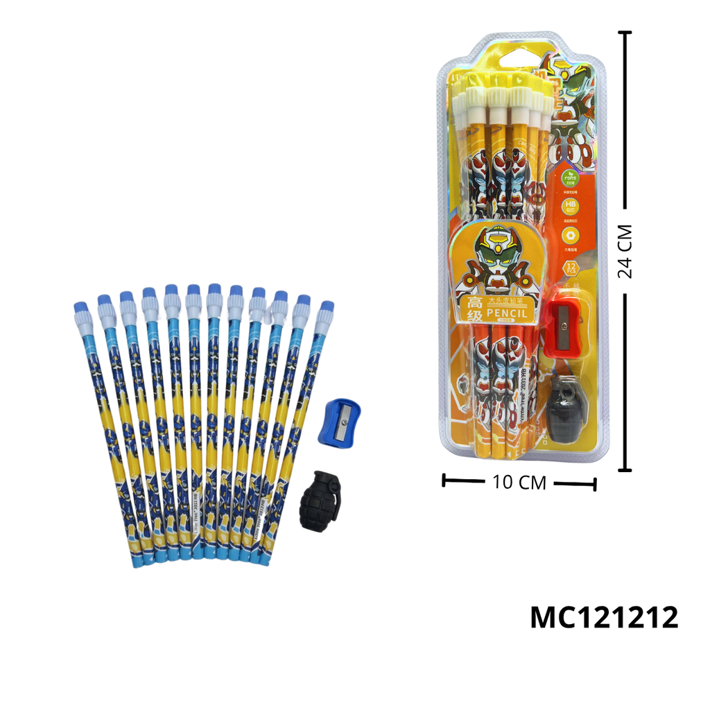 SET LAPIZ CON BORRADOR Y TAJALAPIZ ROBOT MC121212