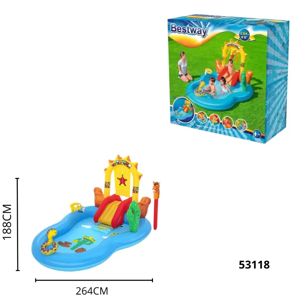 BESTWAY 88 X 62 X 552.64M X 1.88M X 1.40M WILD WEST PLAY CENTER 53118