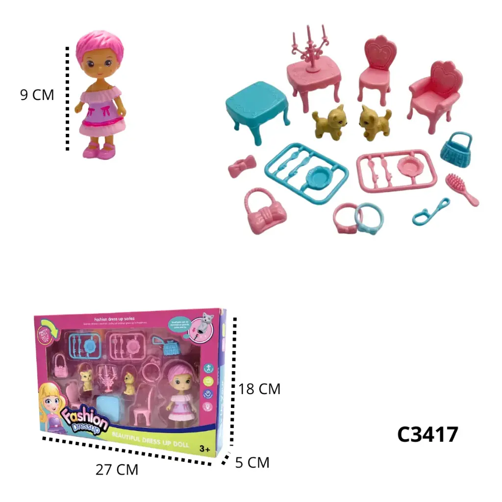 C3417 MUÑECA CON ACCESORIOS