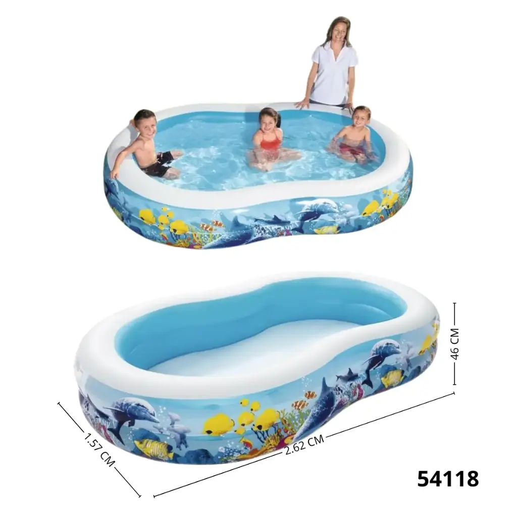  PISCINA DE JUEGOS BESTWAY 87 X 62 X 182.62M X 1.57M X 46CM PLAY POOL