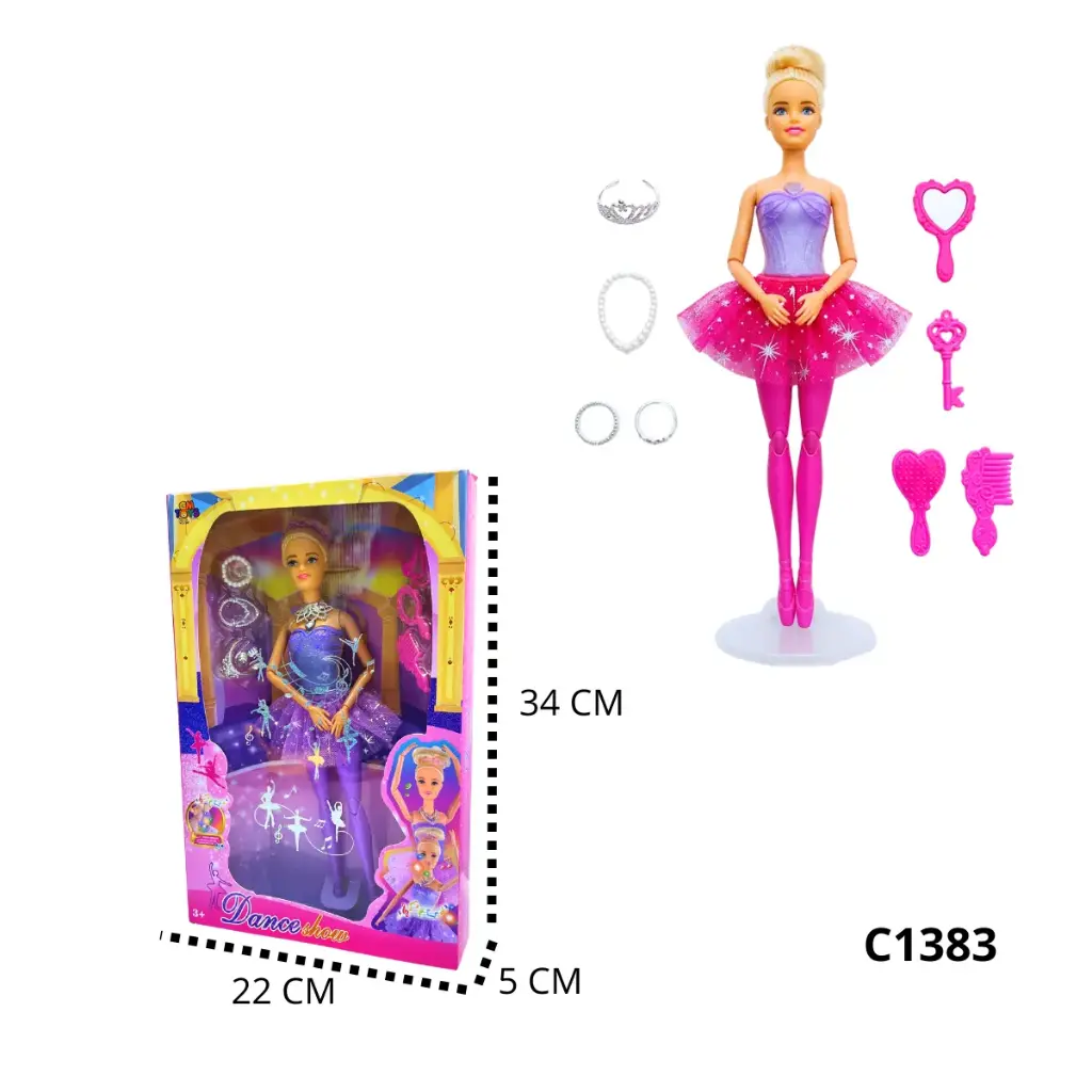 MUÑECA BAILARINA CON ACCESOROS LUZ C1383