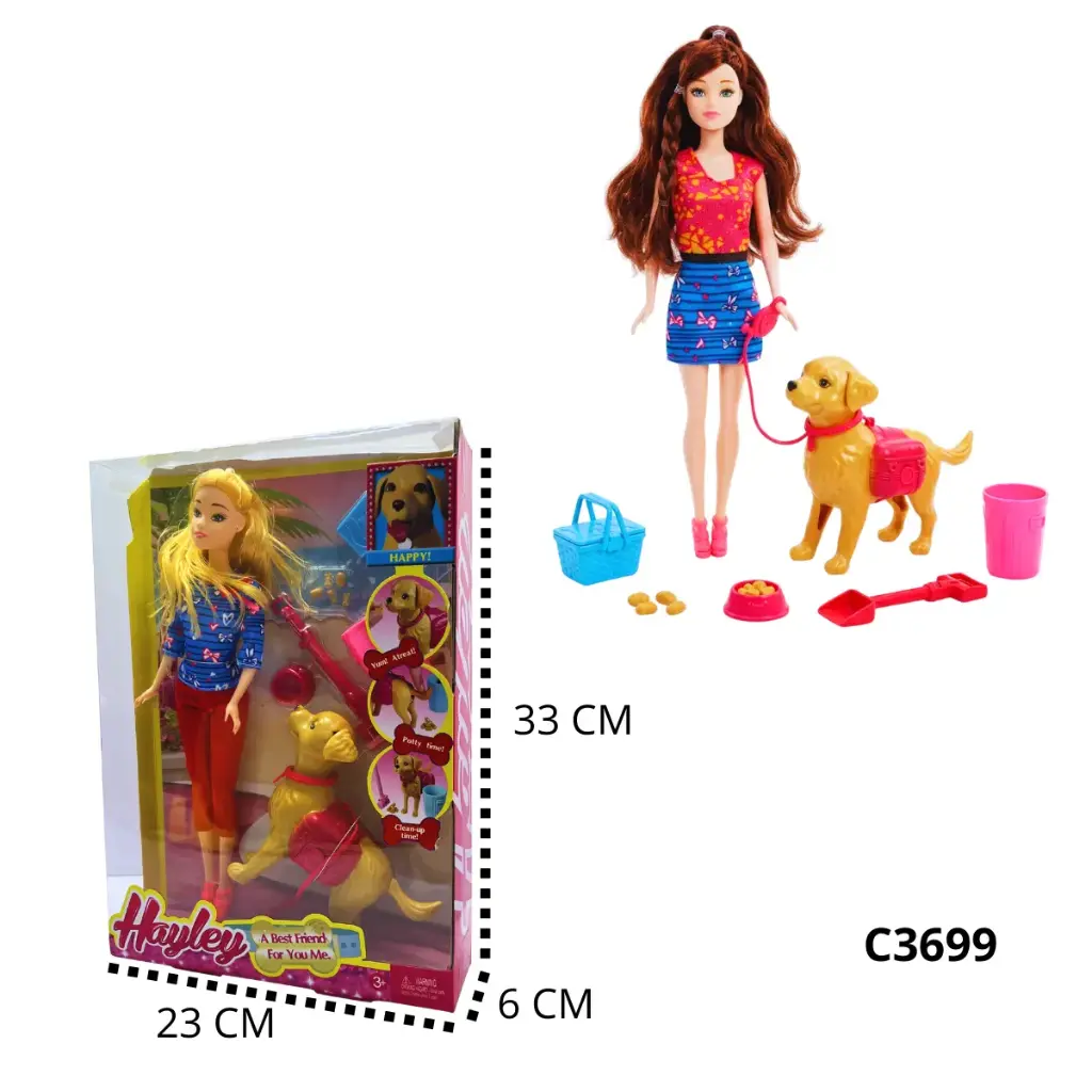 MUÑECA CON MASCOTA C3699
