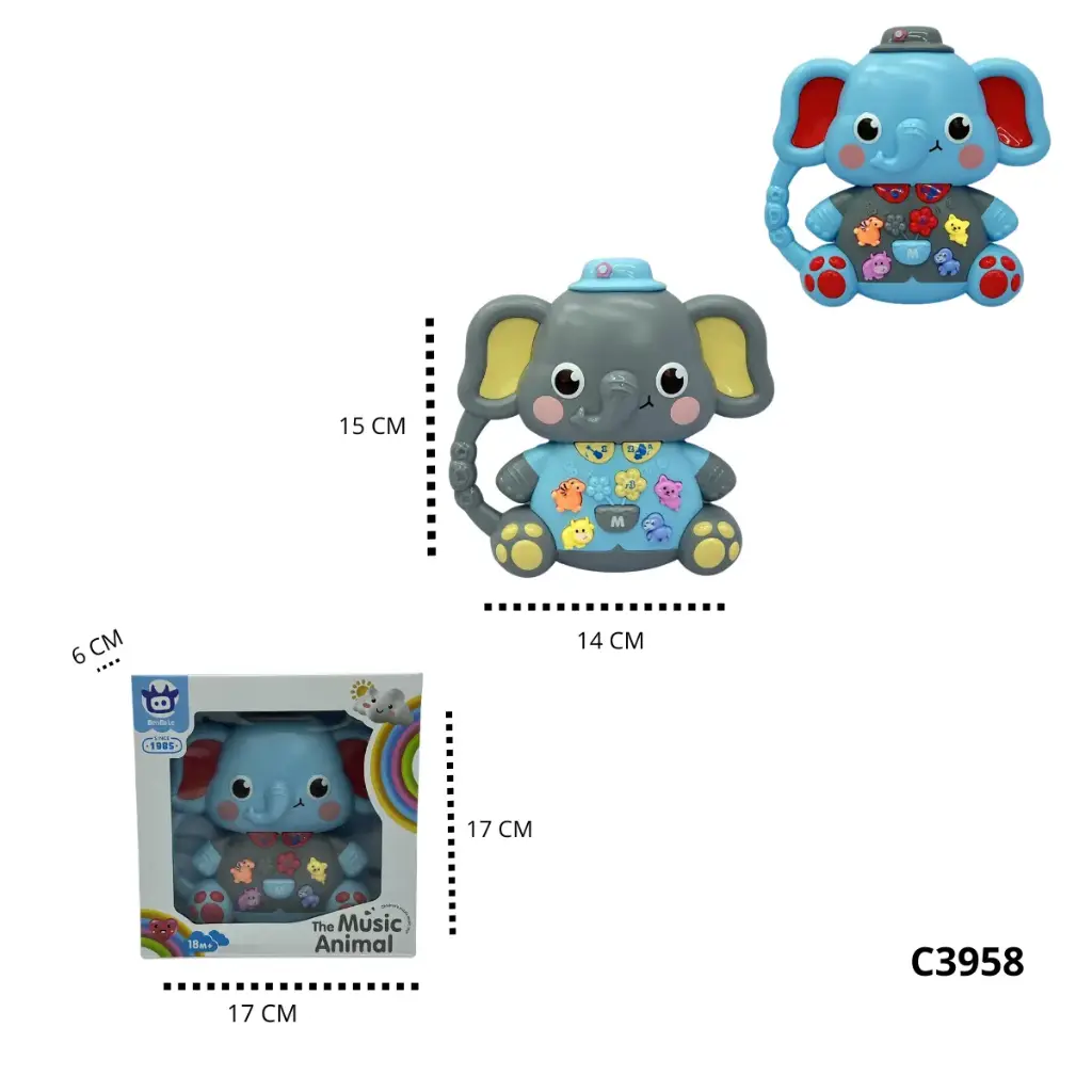 DIDÁCTICO INFANTIL ELEFANTE CON SONIDOS C3958