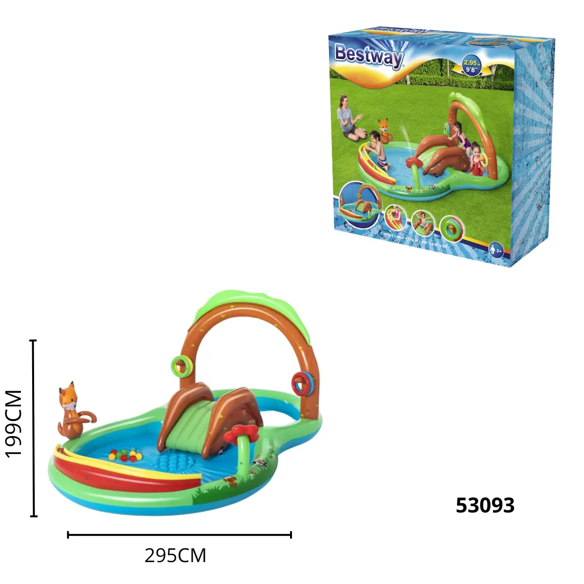BESTWAY 98 X 66 X 512.95M X 1.99M X 1.30M FRIENDLY WOODS PLAY CENTER 53093