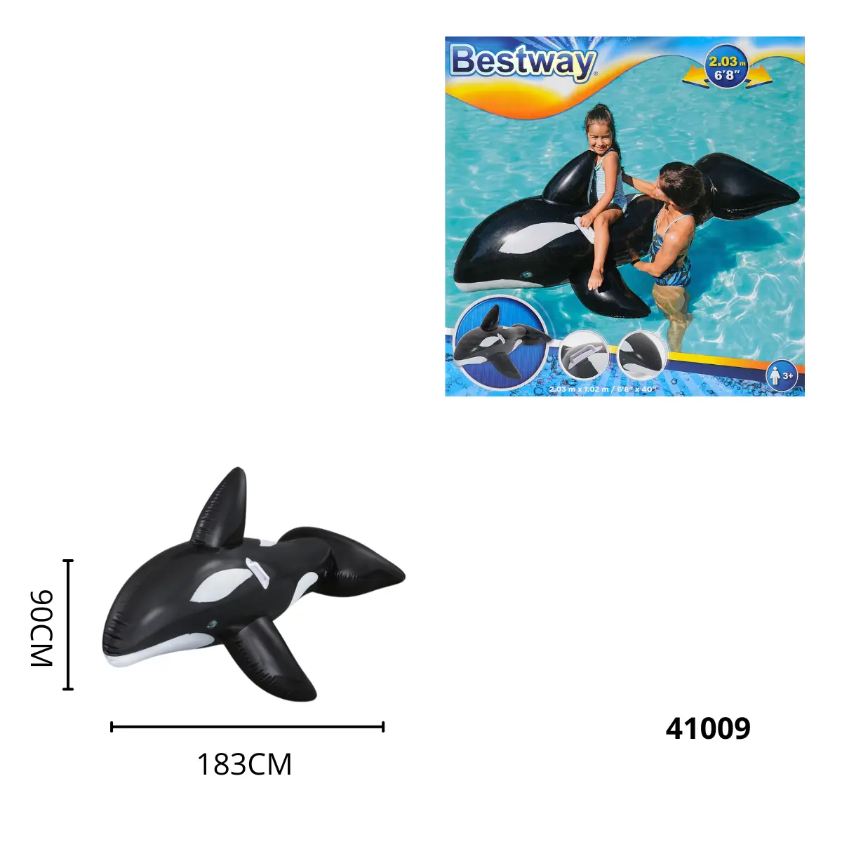 FLOTADOR BALLENA BESTWAY 8PCS 41009
