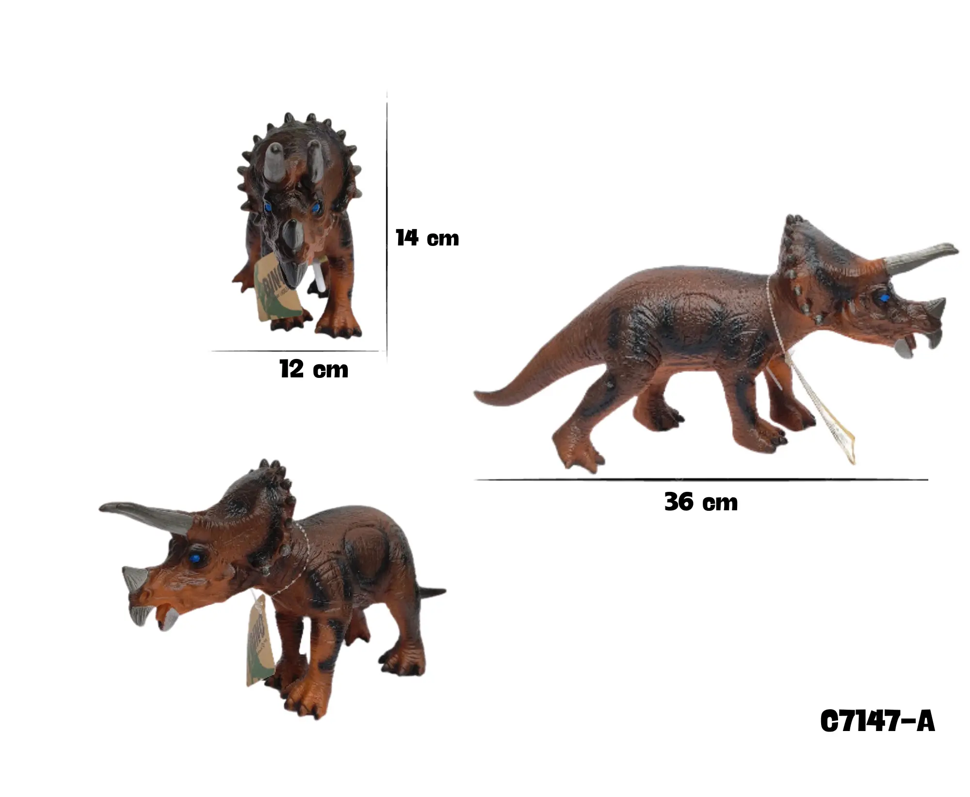 ANIMAL DINOSAURIO TRICERATOPS CONLUZ C7147-A