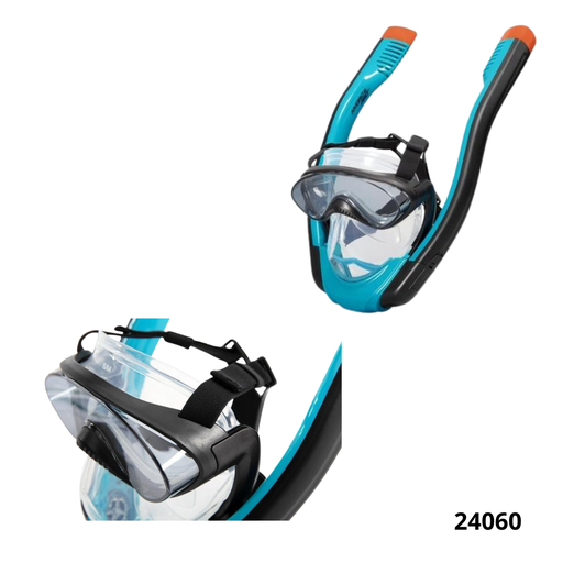 24060 Máscara Buceo Snorkel con 2 Tubos Hydro Pro Talla S/M Bestway 24060