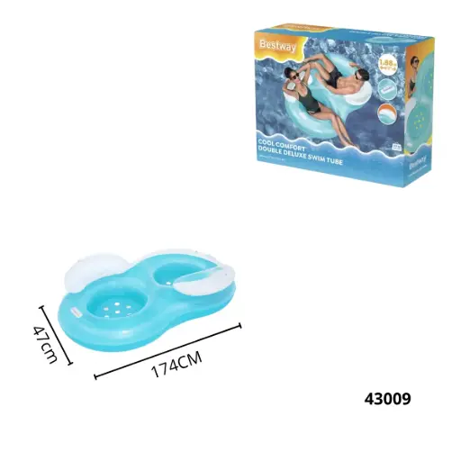 Flotador Bestway Doble Anillo, 188 x 117 cm 43009