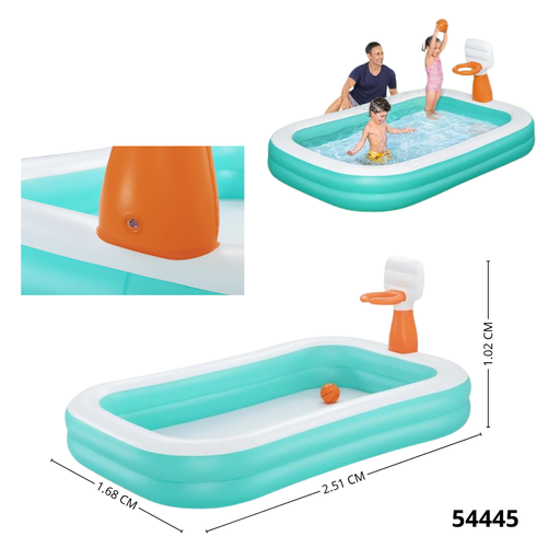 54445 PISCINA FAMILIAR BASKET BESTWAY 2.51mx1.68mx1.02m
