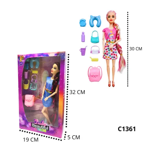 C1361 MUÑECA FLACA CON ACCESORIOS C1361