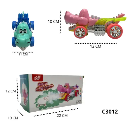 C3012 CARRO COCODRILO LUZ Y SONIDO C3012