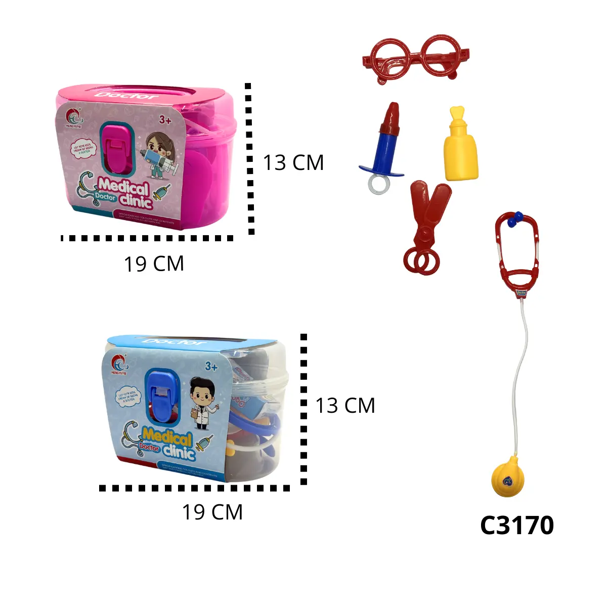 MALETIN DOCTOR AZUL Y ROSA C3170
